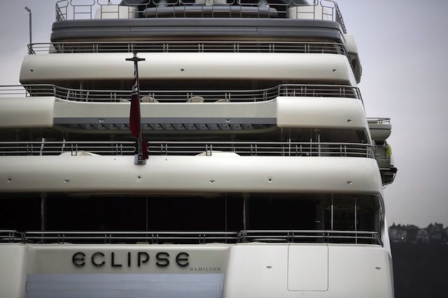 The largest yacht in the world, docked in New York earlier this year